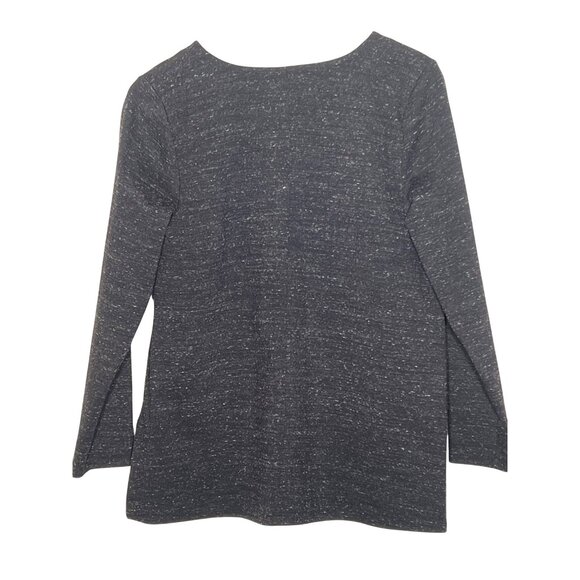 J. Jill Wearever Double-Face Jersey V-Neck Tunic Black Speckle Size M Petite - Picture 2 of 10